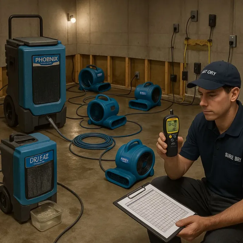 Structural Drying and Dehumidification process in Carlisle, AR